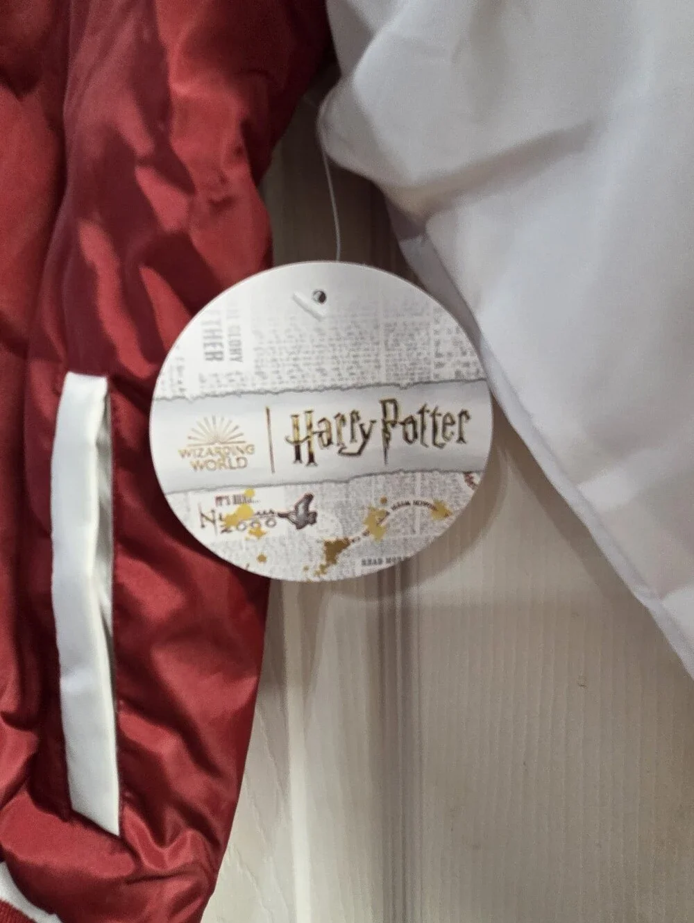 Warner Bros. Maroon and White Hogwarts Varsity Jacket